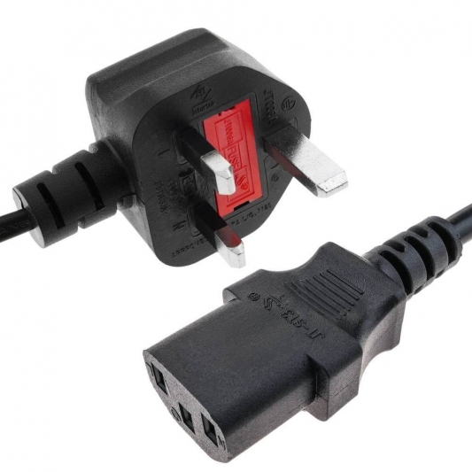 Cable de Alimentación BS1363A - IEC 320-C13 6.56' (2.0m) - UK