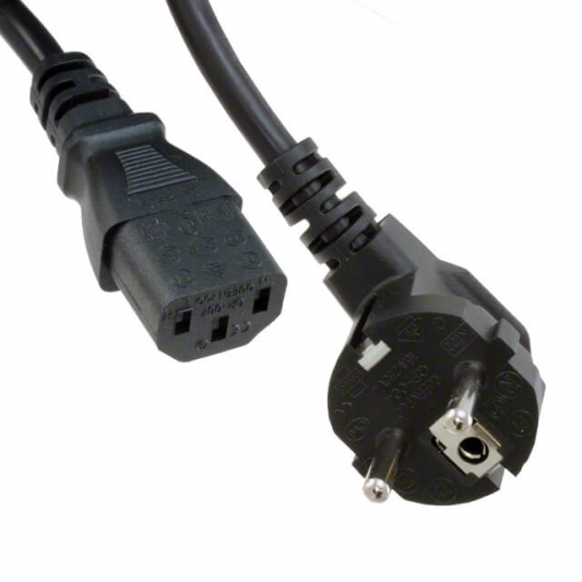 Cable de Alimentación 18 AWG - 3 conductores C13 - CEE 7/7 (2.0m)