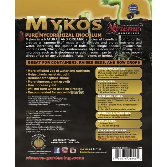 Xtreme Gardening Mykos Mycorrhizae 2.2 LB (1 KG)