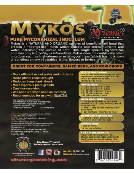 Xtreme Gardening Mykos Mycorrhizae 2.2 LB (1 KG) Xtreme Gardening Mykos Mycorrhizae 2.2 LB (1 KG)