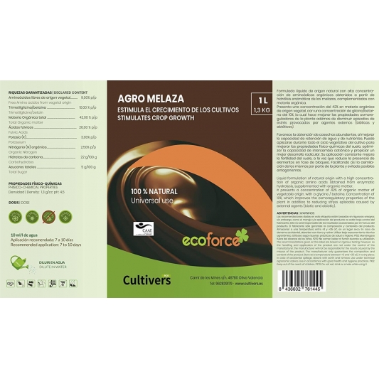 Cultivers Ecoforce Melaza de Caña 1-20L