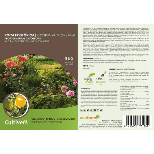 Cultivers Ecoforce Roca Fósforica 1-20kg