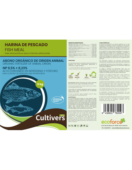 Cultivers Ecoforce Farinha de Peixe 1-5kg Cultivers Ecoforce Farinha de Peixe 1-5kg