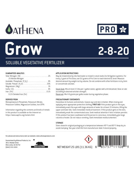 Athena Pro Grow 11.36kg (Caixa) Athena Pro Grow 11.36kg (Caixa)