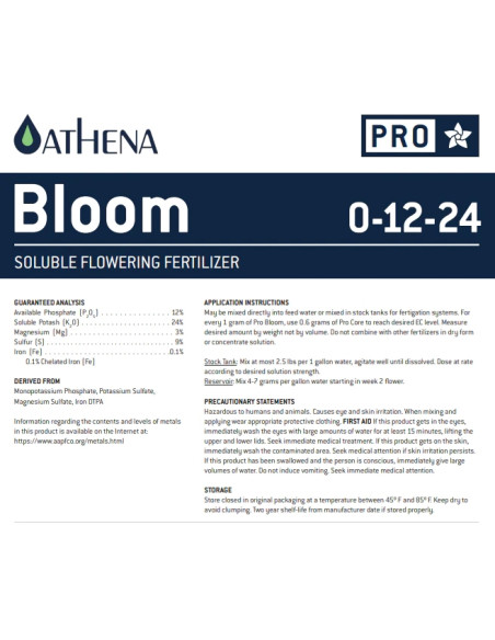 Athena Pro Bloom 11.36kg (Caixa) Athena Pro Bloom 11.36kg (Caixa)