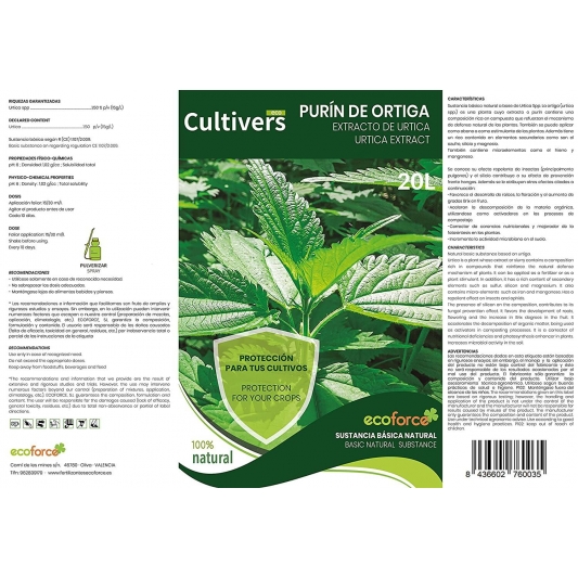 Cultivers Ecoforce Pasta Natural de Urtiga 500ml (Extracto)