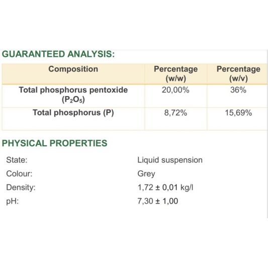 Fenorganic Phosphor Liquid Suspension (0-20-0) 1-10L