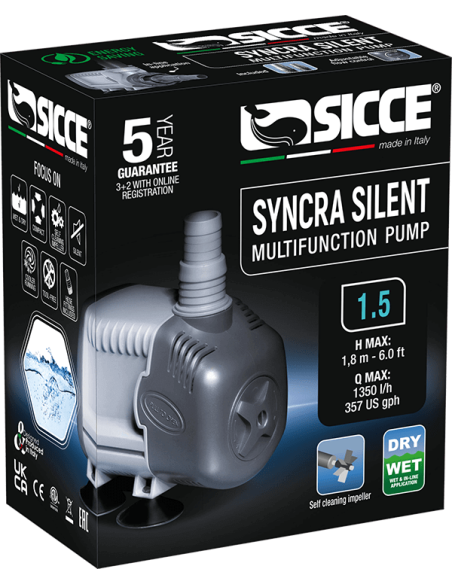 Bomba de Água Syncra Silent 5.0 (5000 L/H) 105W Bomba de Água Syncra Silent 5.0 (5000 L/H) 105W