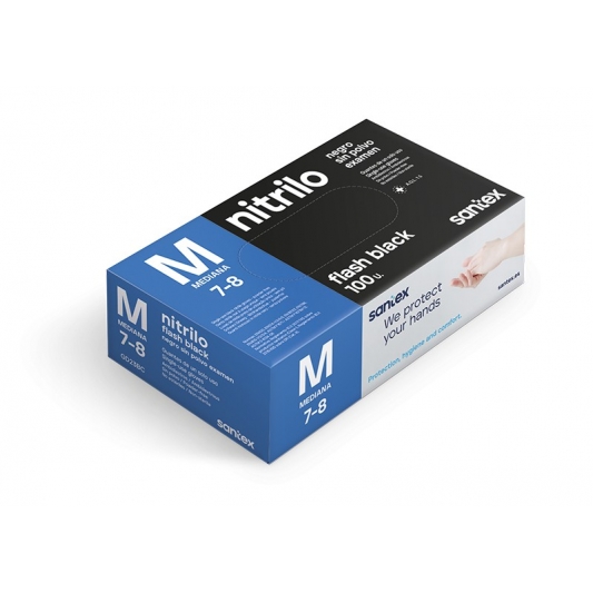 Black Nitrile Gloves 6g (powder free) S-XL (100 U)