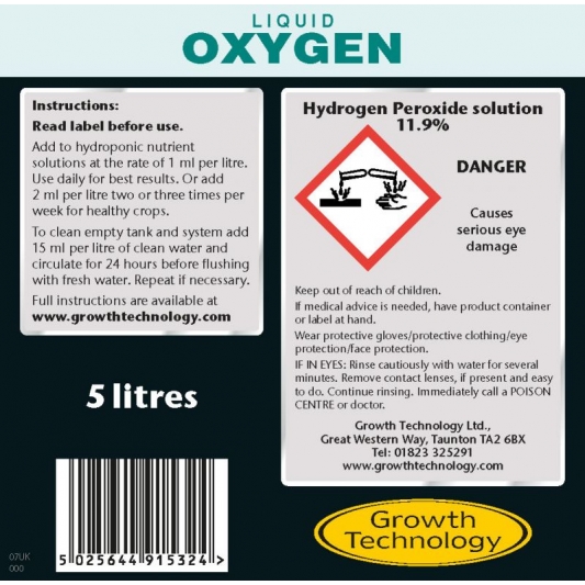 Growth Technology Liquid Oxygen 1-5L