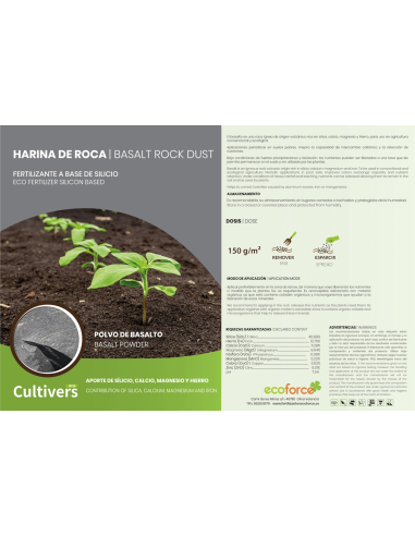 Cultivers Ecoforce Farinha de Rocha (Pó de Basalto)