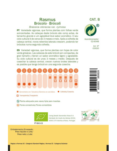 Sementes Vivas Rasmus Broccoli 1G