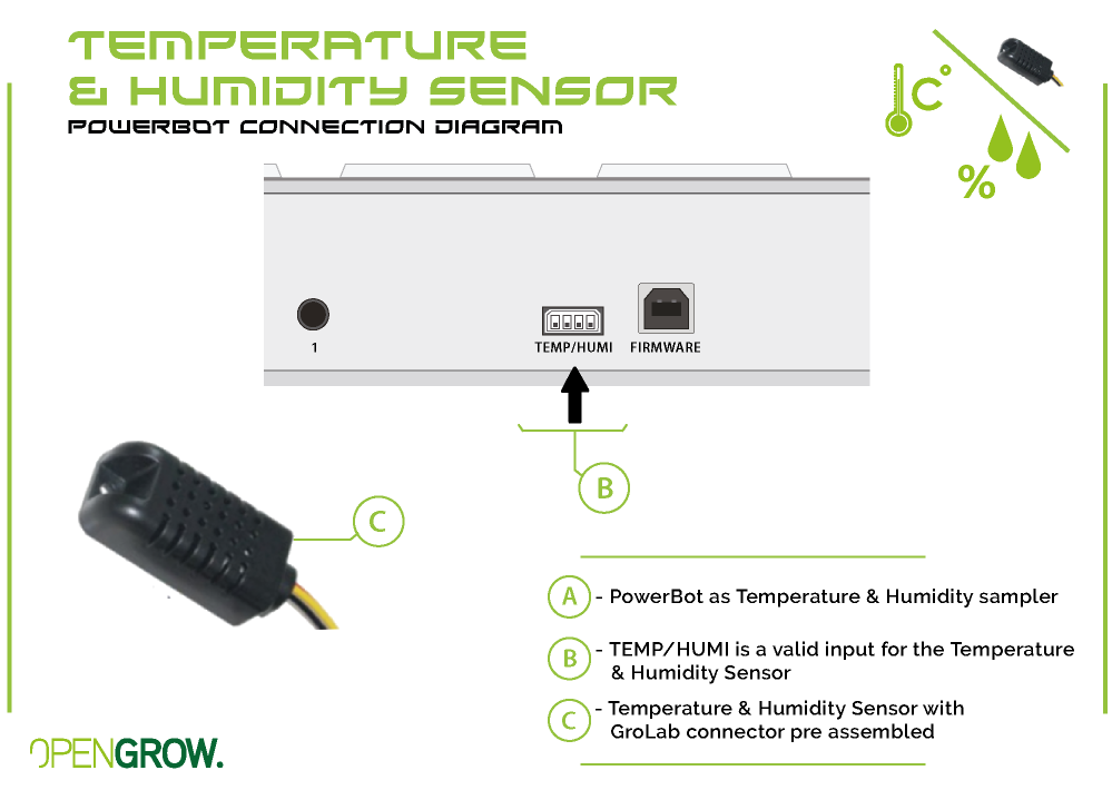 GroLab Soil Moisture sensor connection diagram to SoilBot