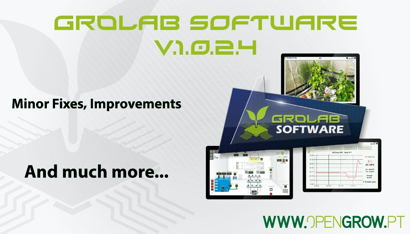 GroLab™ Software v1.0.2.4 update highlights banner - Minor fixes, improvements and much more...