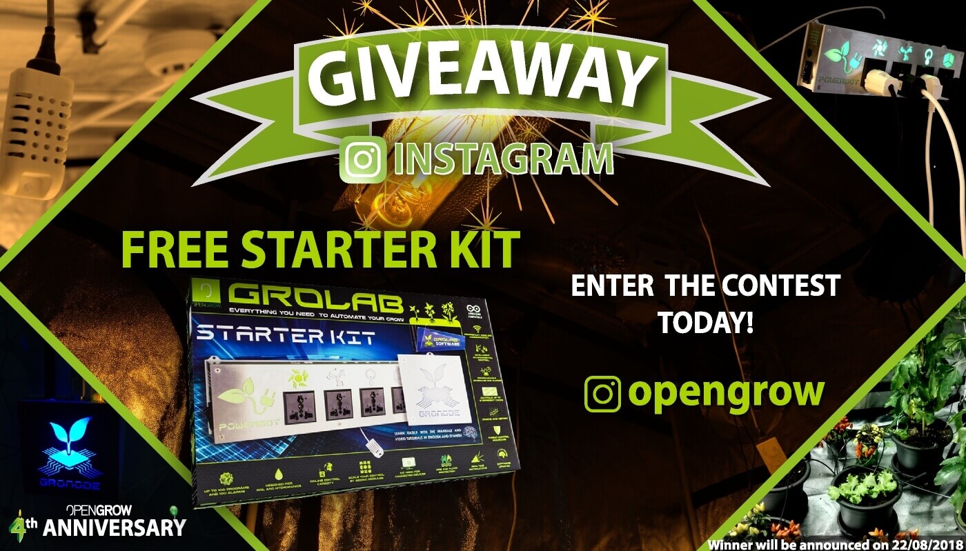 Want a free GroLab™ Starter Kit? To celebrate our 4th Anniversary we are running a Giveaway Contest on Instagram. Take this opportunity and win a Starter Kit! Check Open Grow's Instagram profile for more info (@opengrow).