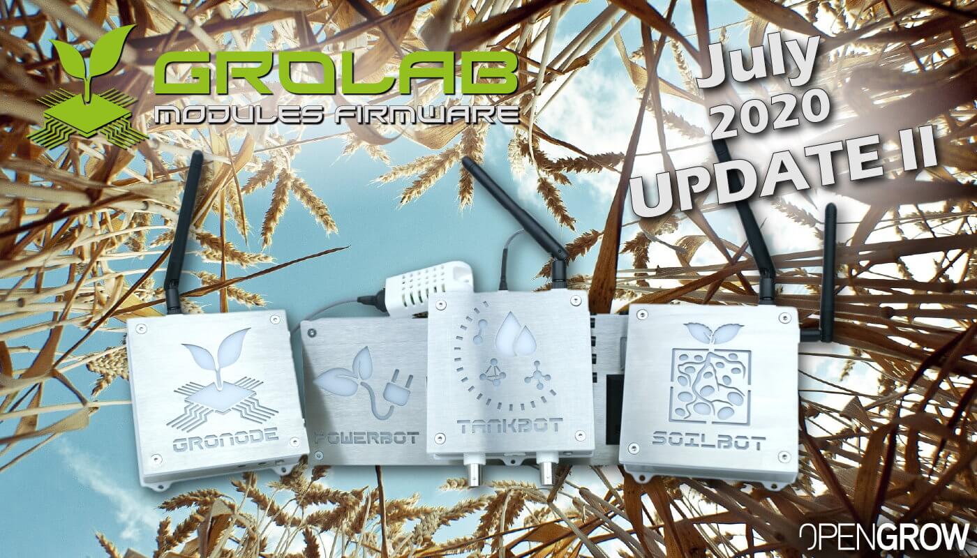 GroLab Modules Firmware July 2020 Second Update - GroNode and PowerBot.
